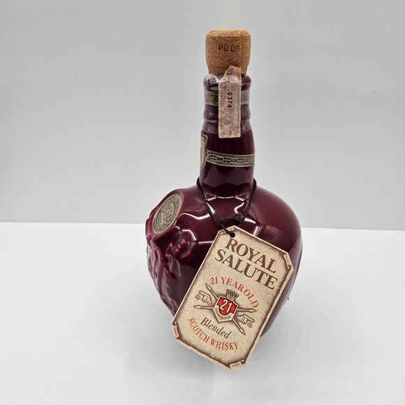 Royal Salute 21 Year Old Blended Scotch Whisky Red Ceramic Bottle Only - Picture 3 of 12